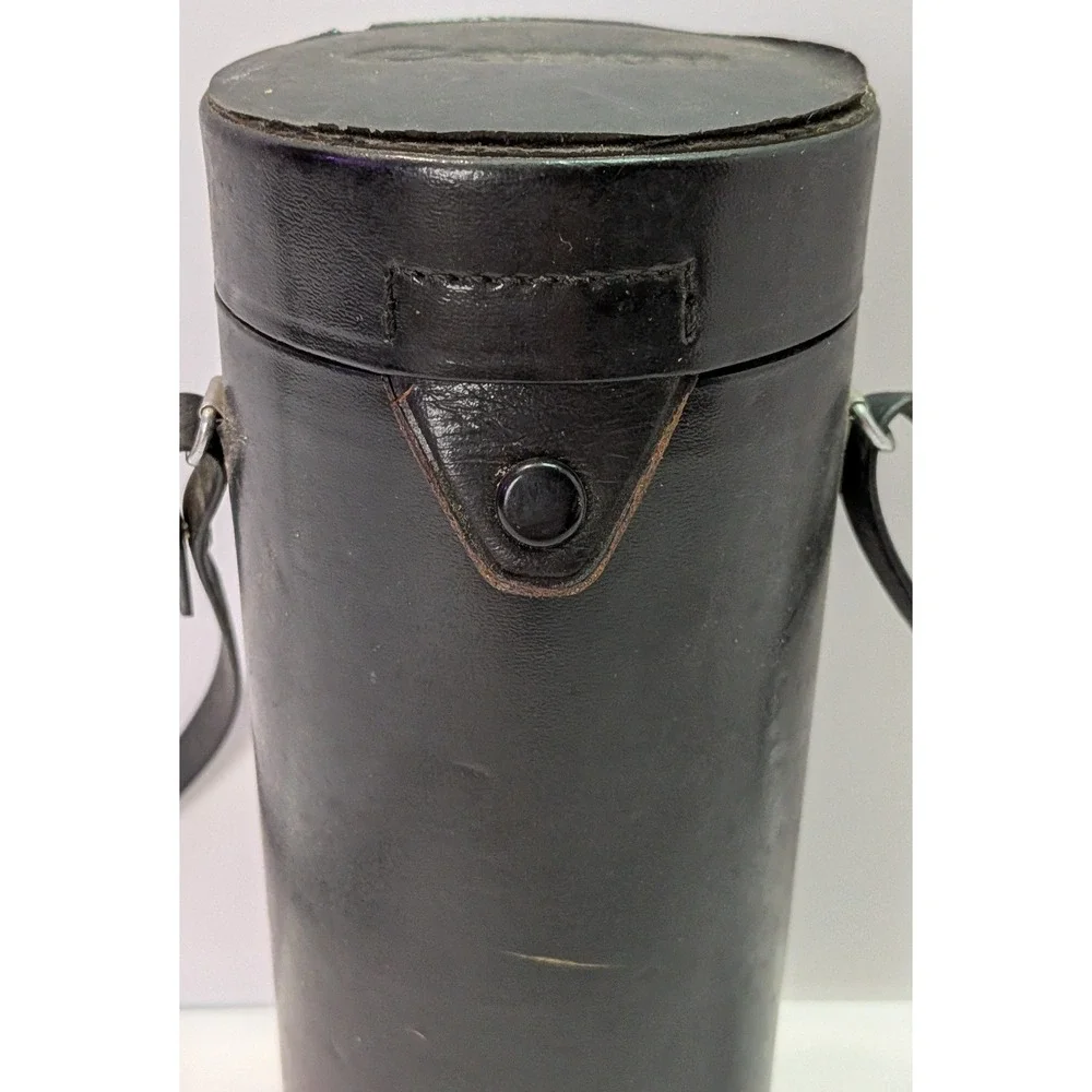 Canon Lens Case Unisex OS Black Good Vintage Leather Hard Shell Japan Strap